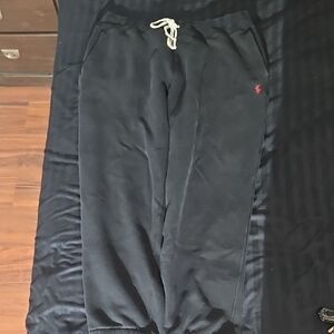 Polo Ralph Lauren Black Sweatpants with Red Horse Logo